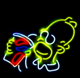 Homer Drinking Soda Neon Sign
